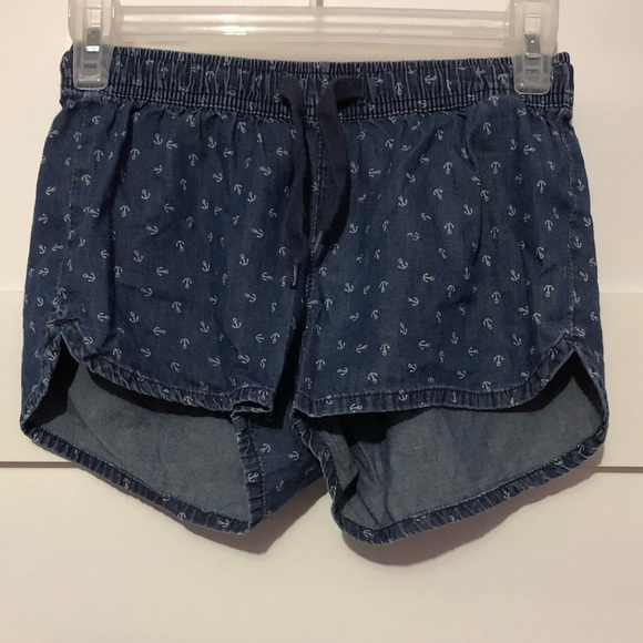 Blue flowy shorts with anchor pattern - Picture 1 of 4